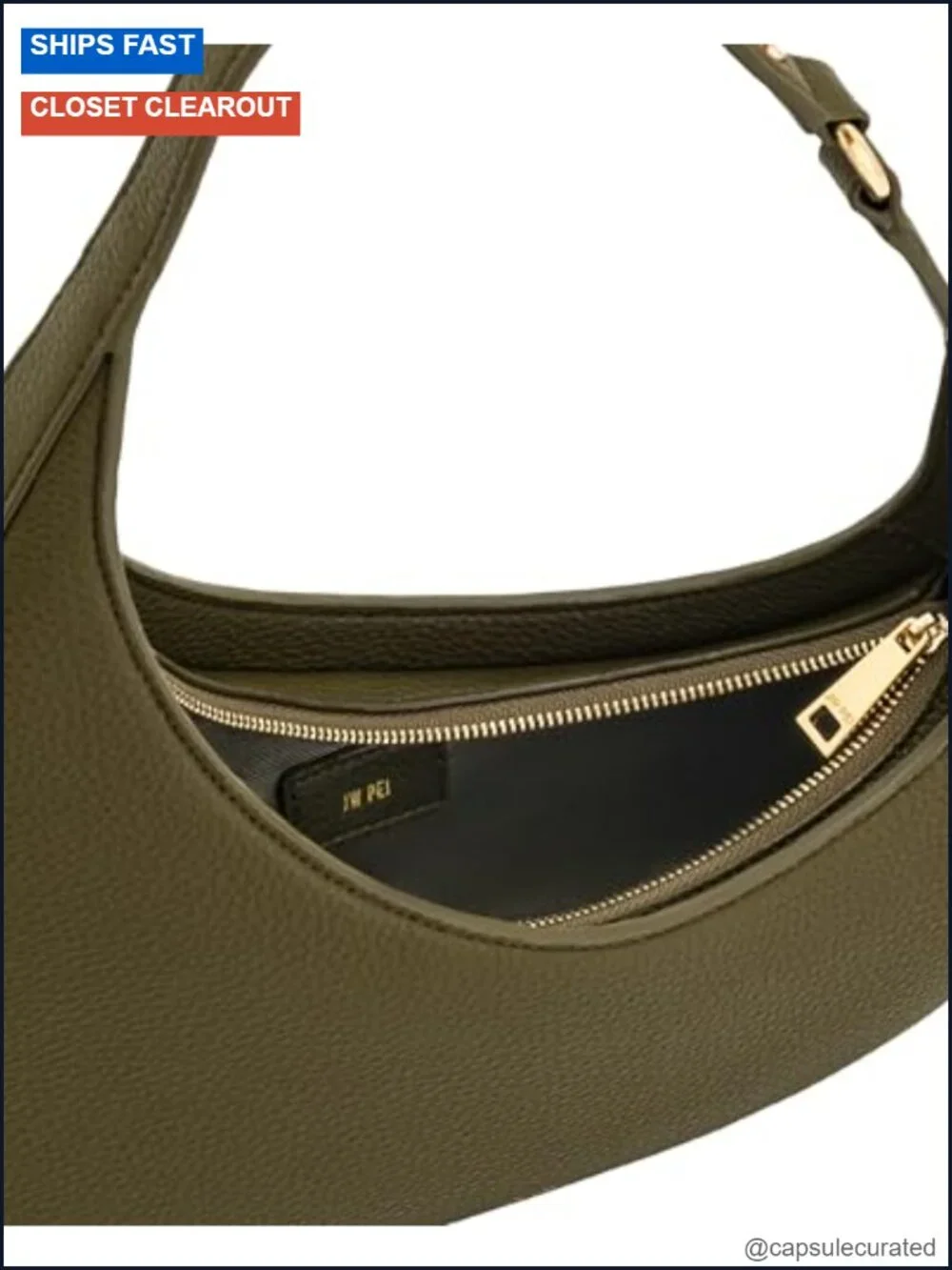 Vegan Leather Crescent Hobo Bag Fits iPhone 15 Pro Max Oprah's Favorite - Picture 5 of 6